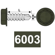 Surub autoforant 4.2 x 16 mm, cap HEX, forma K, DIN 7504, otel RAL 6003 verde masliniu, 500 buc./cutie