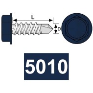Surub autoforant 4.2 x 19 mm, cap HEX, forma K, DIN 7504, otel RAL 5010 albastru gentiana, 100 buc./cutie