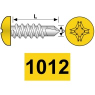 Surub autoforant 4.2 x 16 mm, cap bombat, forma N, DIN 7504, otel RAL 1021 galben cadmiu, 100 buc./cutie