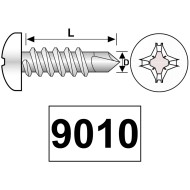 Surub autoforant 4.2 x 19 mm, cap bombat, forma N, DIN 7504, otel RAL 9010 alb pur, 500 buc./cutie