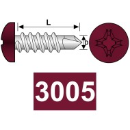 Surub autoforant 4.2 x 19 mm, cap bombat, forma N, DIN 7504, otel RAL 3005 rosu visiniu, 100 buc./cutie