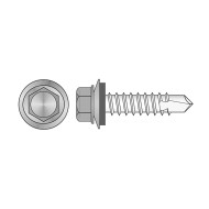 Surub autoforant 4.8 x 16 mm, cap HEX si saiba EPDM Ø 14 mm, otel RAL 7043 gri trafic b, 20 buc./cutie