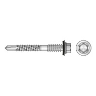 Surub autoforant 5.5 x 32 mm, otel RAL 9006 aluminiu, saiba EPDM Ø 16 mm, 100 buc./cutie