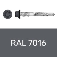Surub autoforant 5.5 x 60 mm, otel RAL 7016 gri antracit, saiba EPDM Ø 16 mm, 100 buc./cutie