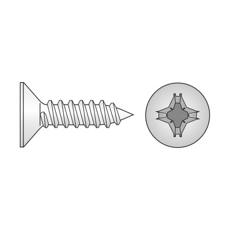 Surub 2.2 x 6.5 mm, cap inecat, pentru tabla, DIN 7982, otel zincat, 2000 buc./cutie