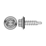 Surub autoforant 4.8 x 50 mm, cap HEX saiba EPDM Ø 14 mm, RAL 9010 alb pur, 100 buc./cutie
