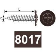 Surub autofiletant 4.2 x 41 mm, cap semiinecat, pentru tabla, RAL 8017 maro ciocolatiu, 100 buc./cutie
