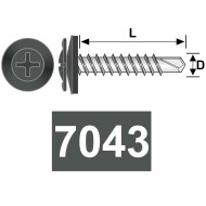 Surub autoforant 4.2 x 19 mm, cap plat cu saiba EPDM Ø 14 mm, otel RAL 7043 gri trafic b, 500 buc./cutie