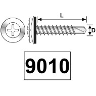 Surub autoforant 4.2 x 25 mm, cap plat cu saiba EPDM Ø 14 mm, otel RAL 9010 alb pur, 100 buc./cutie