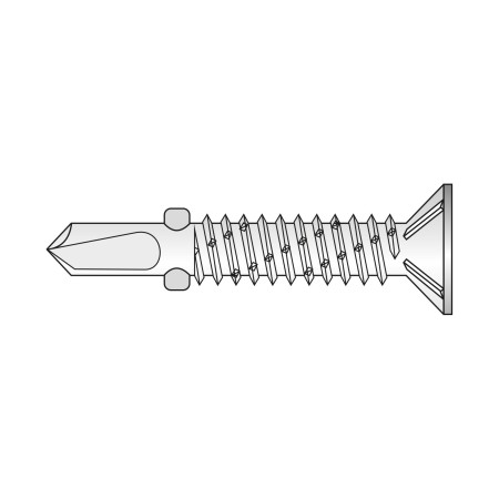 Surub autoforant 4.8 x 32 mm, cap inecat cu urechi, lemn-metal, otel zincat, 250 buc./cutie