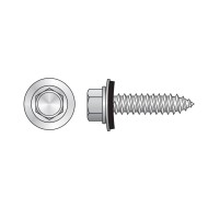Surub autofiletant 6.3 x 25 mm, cap HEX, saiba cauciucata Ø 16 mm, otel zincat, 100 buc./cutie