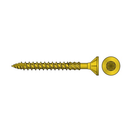 Surub RO-JET 5.0 x 70 mm, cap innecat, amprenta T25, otel zincat, galben, 50 buc./cutie