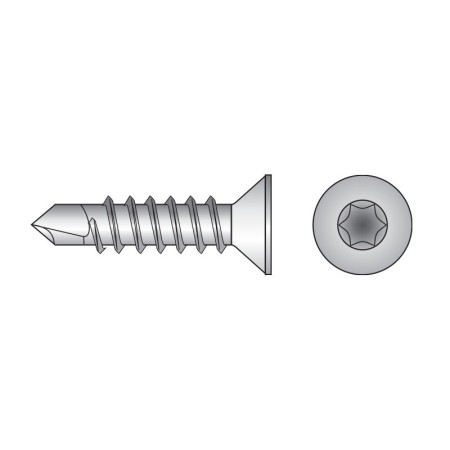 Surub PAL autoforant, 6 x 80 mm, cap innecat, amprenta T25, inox A2, 200 buc./cutie