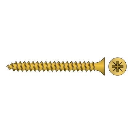 Surub PAL 2.5 x 20 mm, total filetat, cap innecat, TORX, otel zincat galben, 2000 buc./cutie
