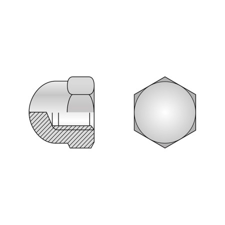 Piulita infundata inalta M12, DIN 1587, alama, 50 buc./cutie