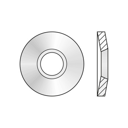 Arc disc 8 x 4.2 x 0.3 mm, DIN 2093, otel, 5 buc./cutie