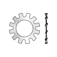 Saiba elastica 23 mm cu dinti exteriori, forma A, DIN 6797, otel zincat, 20 buc./cutie