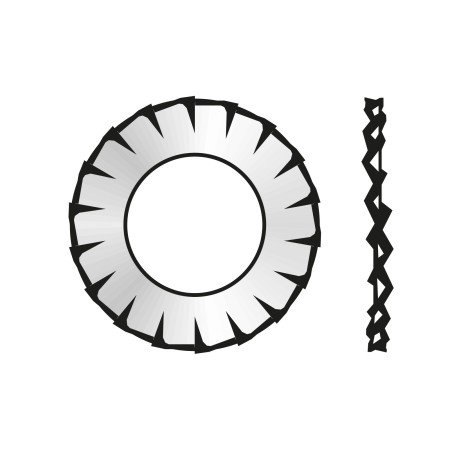 Saiba elastica 2.2 mm cu crestaturi exterioare, forma A, DIN 6798, otel zincat, 1000 buc./cutie