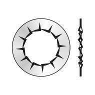 Saiba elastica 13 mm cu crestaturi interioare, forma i, DIN 6798, otel zincat, 100 buc./cutie