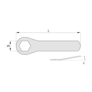 Cheie piulita HEX 10 x 65 mm, otel zincat, 10 buc./cutie