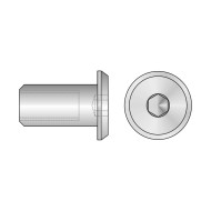 Piulita conector M6 x 12 mm, cap plat, zamac zincat, 20 buc./cutie