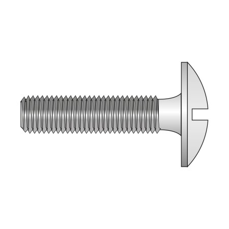 Surub filetat M6 x 25 mm, cap semirotund, locas slot, otel gr. 4.6 zincat, 25 buc./punga