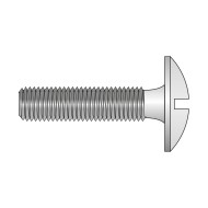 Surub filetat M6 x 25 mm, cap semirotund, locas slot, otel gr. 4.6 zincat, 100 buc./cutie