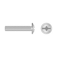 Surub M4 x 20 mm, cu cap bombat, locas cruciform combi Z, otel nichelat, 20 buc./cutie