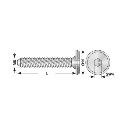 Surub filetat M6 x 35 mm,...