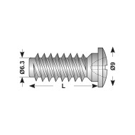 Euro-surub filet dublu 6.3 x 15 mm, locas Z, cap bombat, otel nichelat, 100 buc./cutie