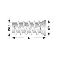 Euro-surub filet rar 6.3 x 9 mm, locas Z pentru sine glisante, cap ingropat, otel zincat, 100 buc./cutie