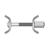 Conector M6 x 65 mm asamblat pentru bancuri de lucru Ø 35 mm cu piesa de montaj, otel zincat la cald, 10 buc./cutie