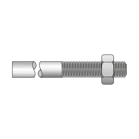Prezon M16 x 190 mm, lungime filet 65 mm, otel gr. 3.6, DIN 525, pentru sudare, cu piulita, 1 buc/cutie