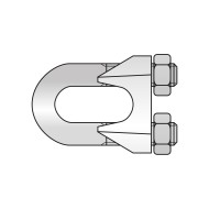 Clips M5 x 5 mm, pentru cabluri metalice de tractiune, otel zincat, 20 buc/cutie