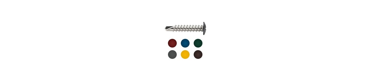 Suruburi autoforante cu cap plat si saiba, zincate sau vopsite